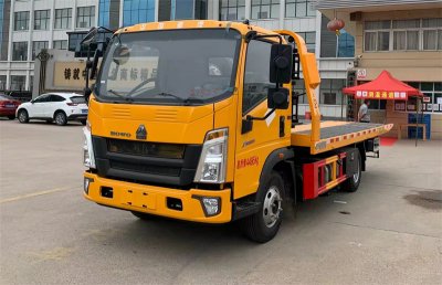 國六重汽豪沃藍(lán)牌一拖二清障車